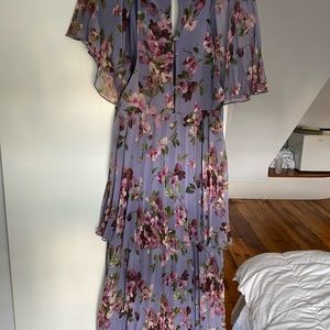 ASOS maternity midi tiered pleated dress